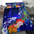 Guam Bedding Set - Humpback Whale with Tropical Flowers (Blue) - Polynesian Pride