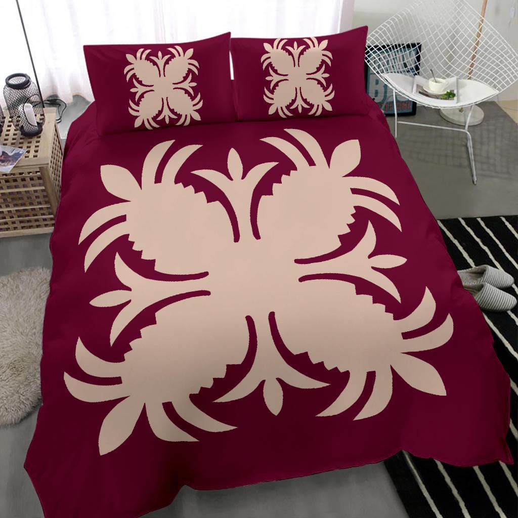 Hawaiian Bedding Set Royal Pattern - Pink - A2 Style - Polynesian Pride
