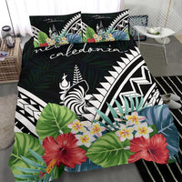 New Caledonia Bedding Set - New Caledonia Coat of Arms & Polynesian Tropical Flowers White - Polynesian Pride