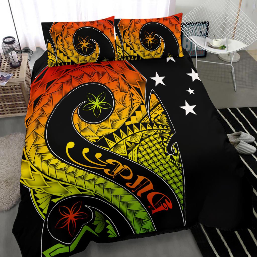 Papua New Guine Bedding Set - PNG Bird And Polynesian Decorative Pattern - Polynesian Pride