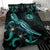 Hawaii Polynesian Bedding Set - Turtle With Blooming Hibiscus Turquoise - Polynesian Pride