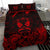 Maori Aotearoa Rugby Haka Bedding Set New Zealand Silver Fern - Red - Polynesian Pride