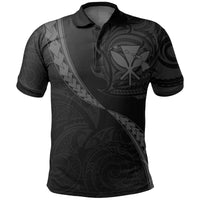 Hawaiian Kanaka Polo Shirt Mano Kihikihi Gray - Polynesian Pride