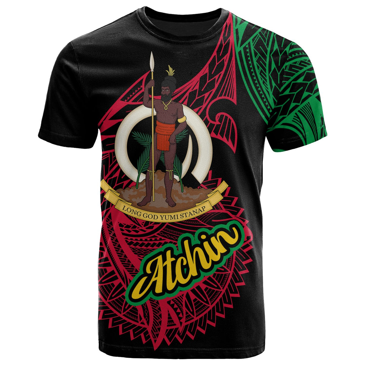 Vanuatu T Shirt Atchin Seal of Vanuatu Special Style Unisex Black - Polynesian Pride