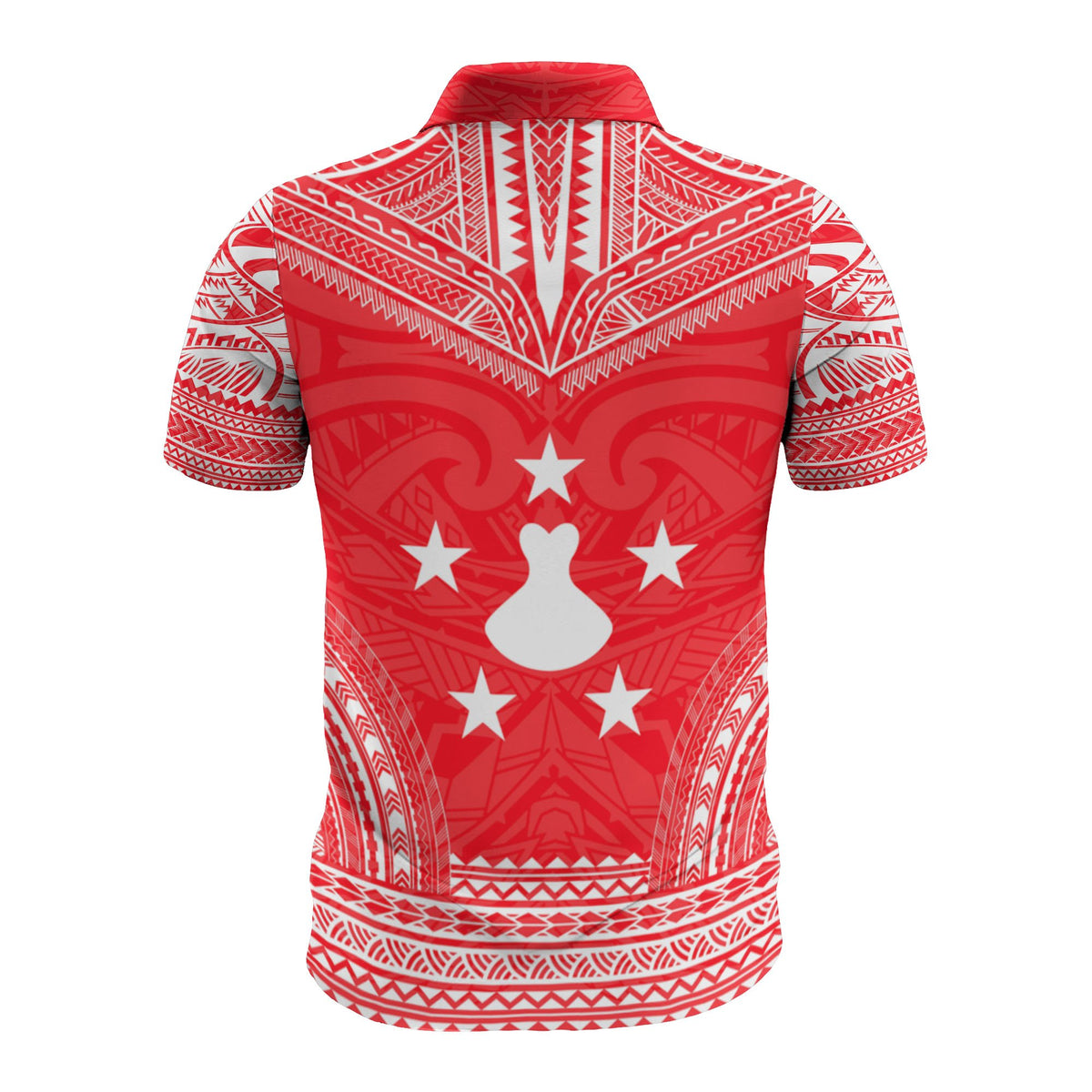 Austral Islands Custom Polo Shirt Tuhaa Pae Flag Polynesian Chief Tattoo Red Version - Polynesian Pride
