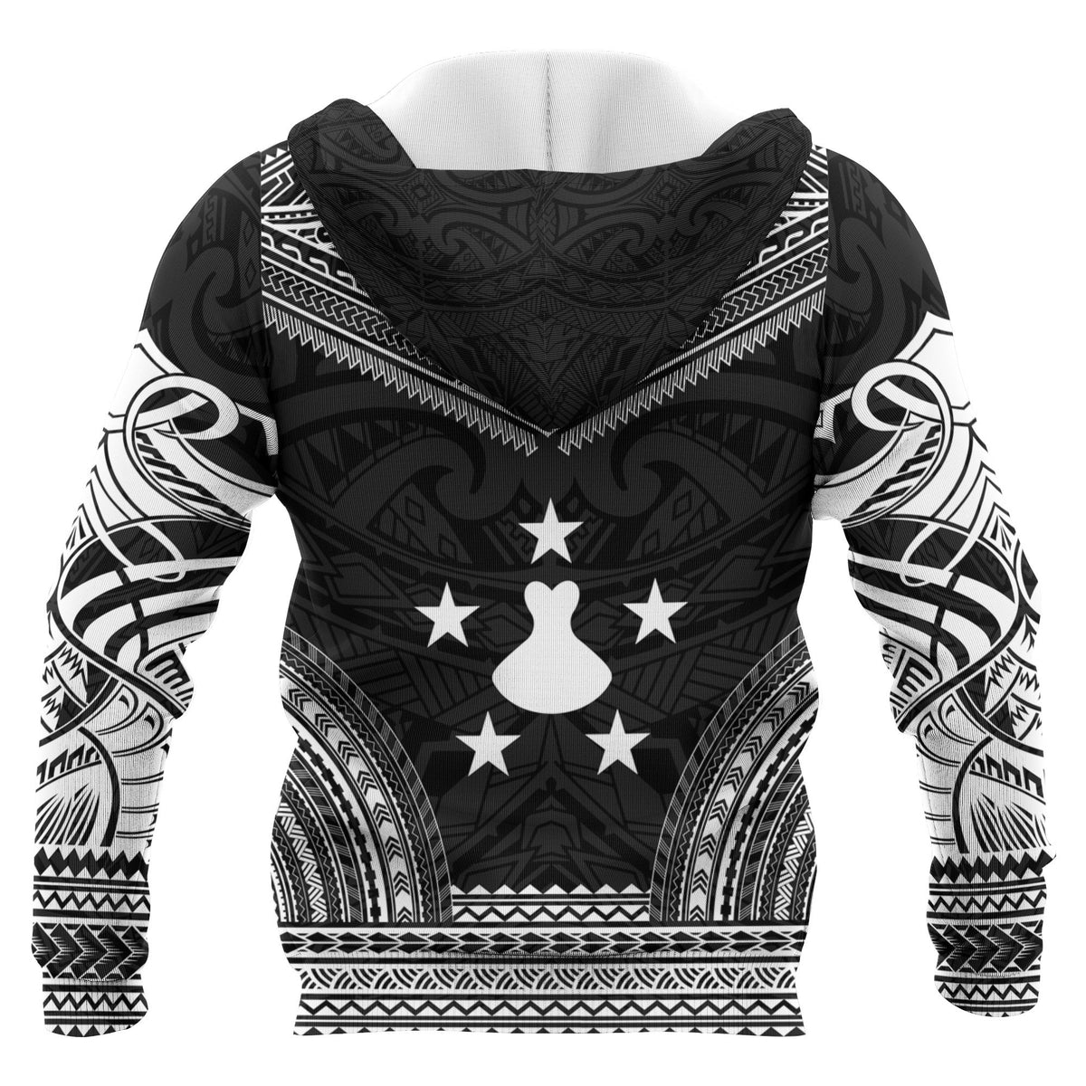 Austral Islands Polynesian Chief Custom Zip up Hoodie Black Version Unisex Black - Polynesian Pride