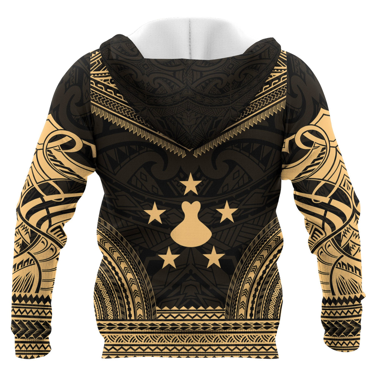 Austral Islands Polynesian Chief Custom Zip up Hoodie Gold Version Unisex Gold - Polynesian Pride