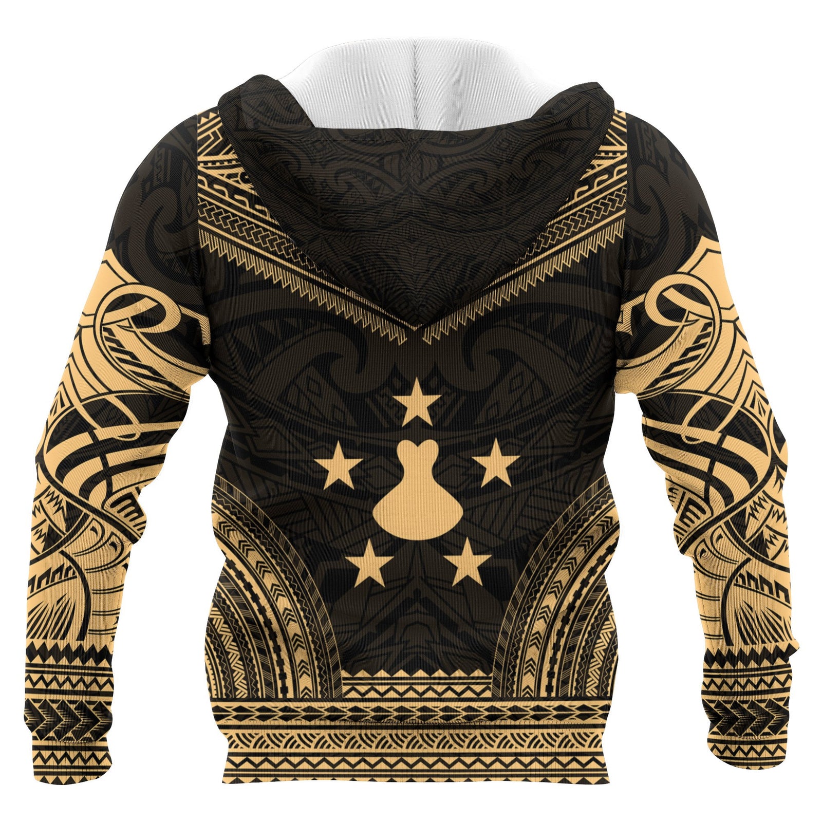 Austral Islands Polynesian Chief Custom Zip up Hoodie Gold Version Unisex Gold - Polynesian Pride