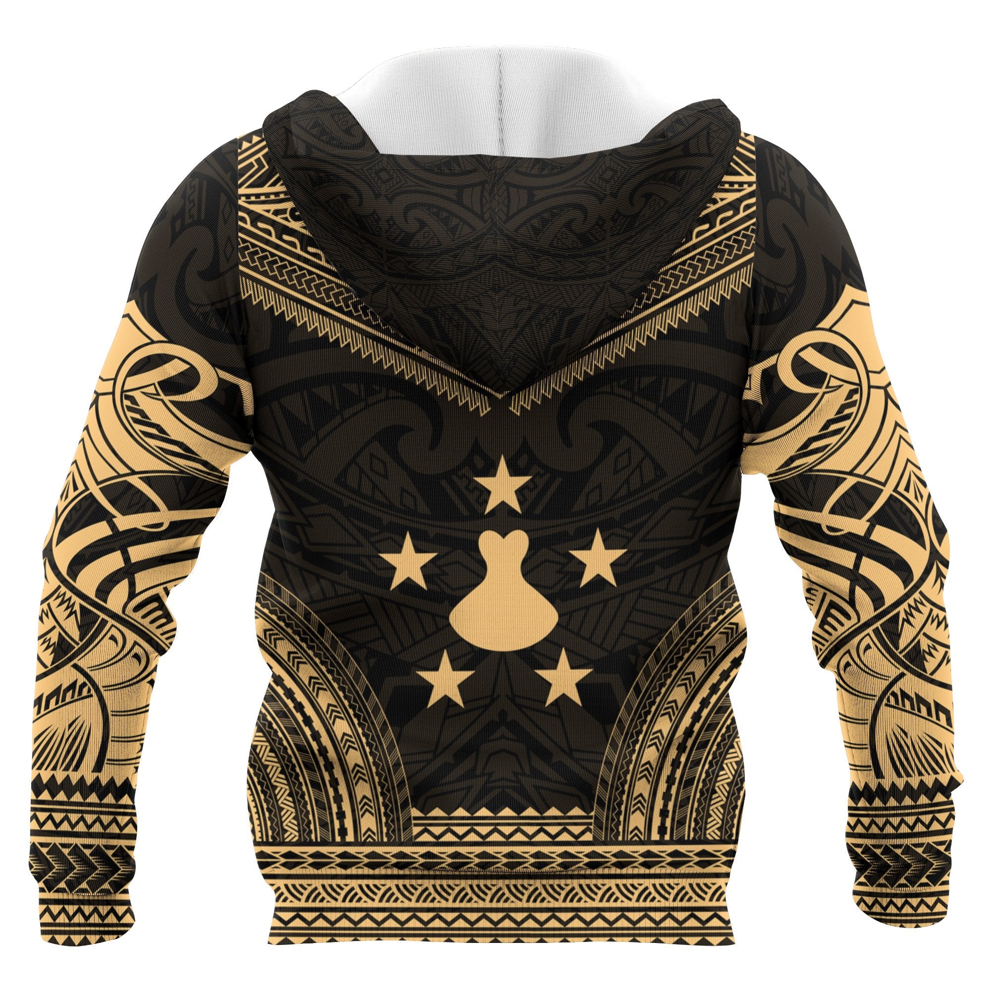 Austral Islands Polynesian Chief Custom Zip up Hoodie Gold Version Unisex Gold - Polynesian Pride