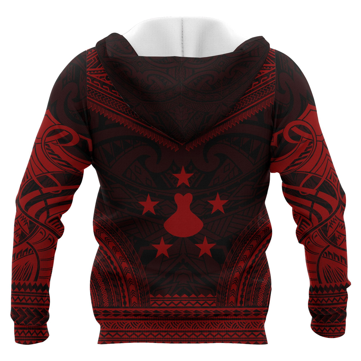 Austral Islands Polynesian Chief Custom Zip up Hoodie Red Version Unisex Red - Polynesian Pride
