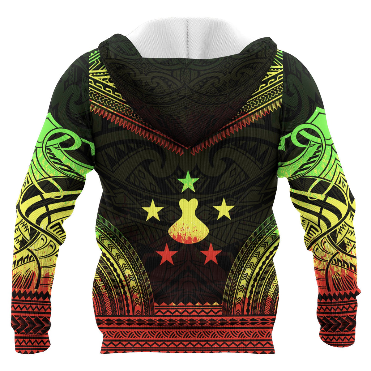 Austral Islands Polynesian Chief Custom Zip up Hoodie Reggae Version Unisex Reggae - Polynesian Pride