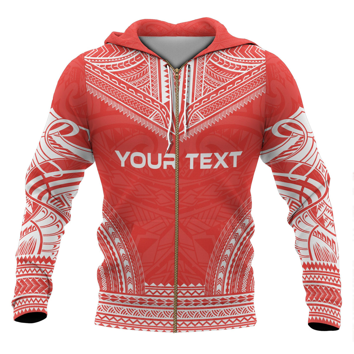 Austral Islands Polynesian Chief Custom Zip up Hoodie Flag Version - Polynesian Pride