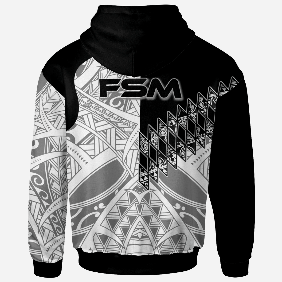 Federated States of Micronesia Zip Hoodie Symmetry Style - Polynesian Pride