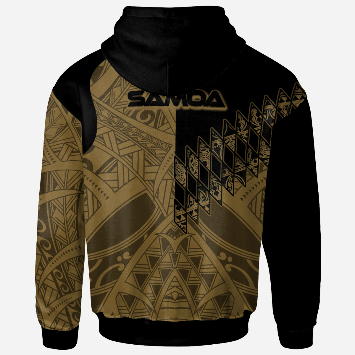 Samoa Zip Hoodie Gold Color Symmetry Style - Polynesian Pride