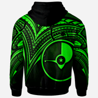 Yap State Hoodie Green Color Cross Style - Polynesian Pride