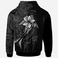 Yap State Custom Hoodie Fish With Plumeria Flowers Style - Polynesian Pride