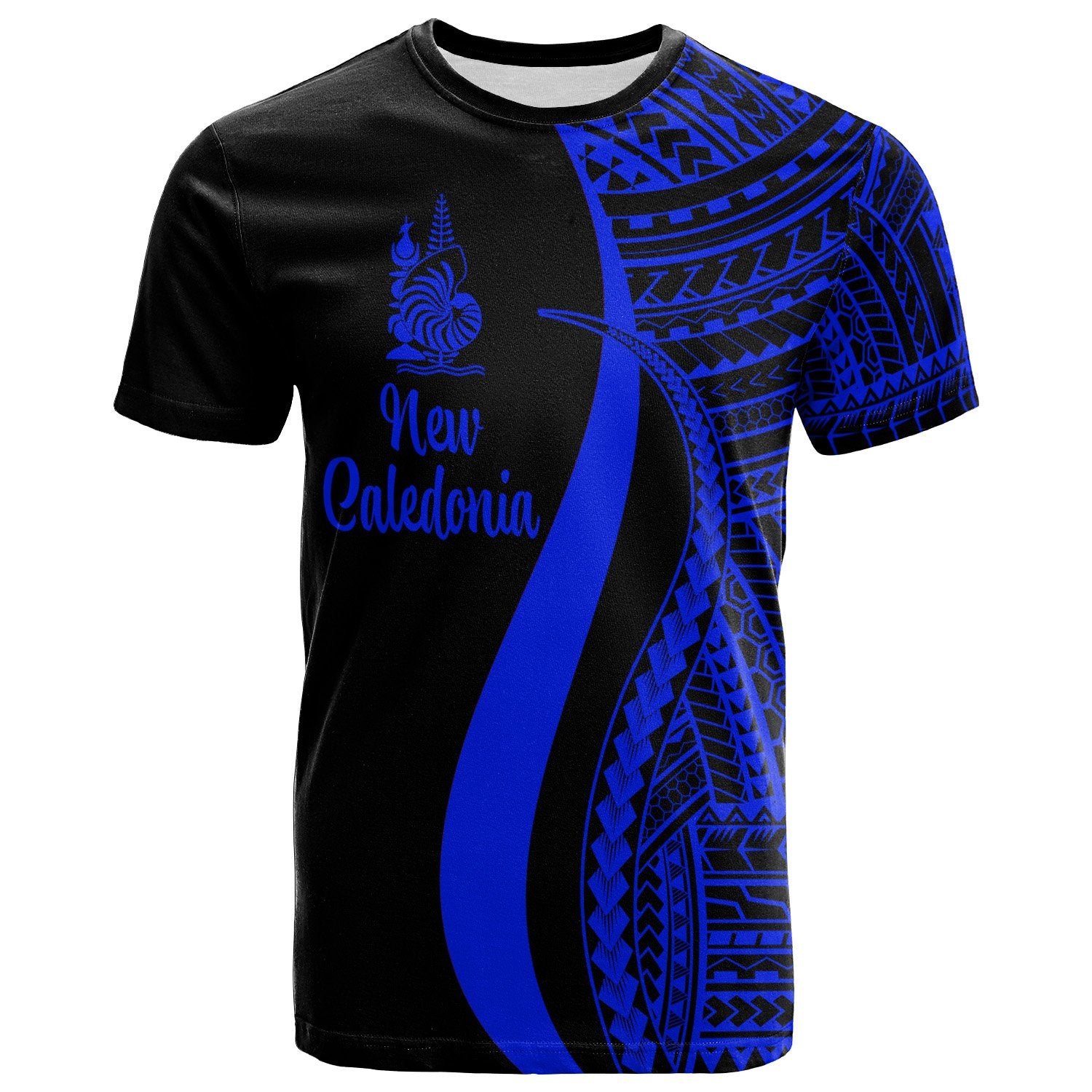New Caledonia T Shirt Blue Polynesian Tentacle Tribal Pattern Unisex Blue - Polynesian Pride