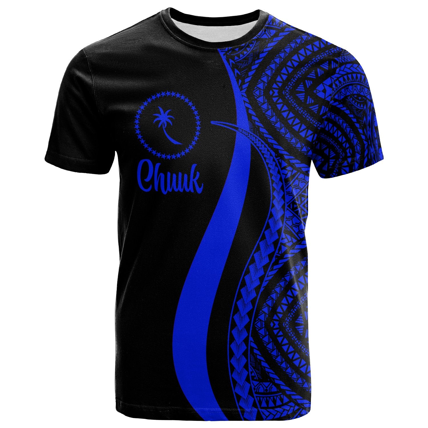 Chuuk T Shirt Blue Micronesian Tentacle Tribal Pattern Unisex Blue - Polynesian Pride