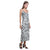 Tonga Pattern V - Neck Open Fork Long Dress - White Style - Polynesian Pride