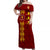 Tonga Beulah Adventist College Hibiscus Off Shoulder Long Dress BAC Old Girls LT7 Long Dress Maroon - Polynesian Pride