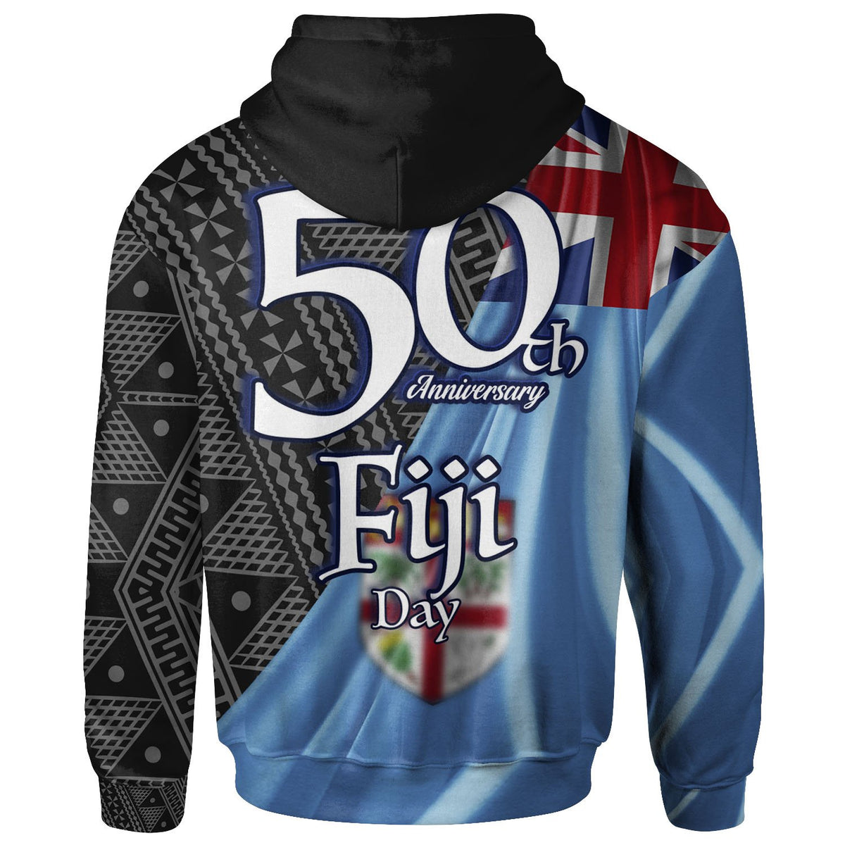 Fiji Hoodie Suva Fiji Day 50th Anniversary With Tapa Patterns - Polynesian Pride