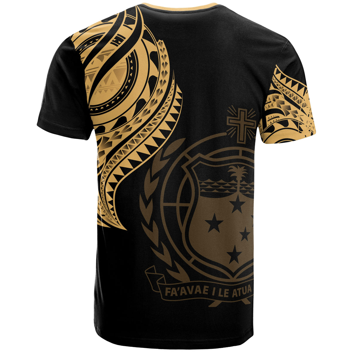 Samoa Custom T Shirt Samoan Tatau Gold Patterns - Polynesian Pride