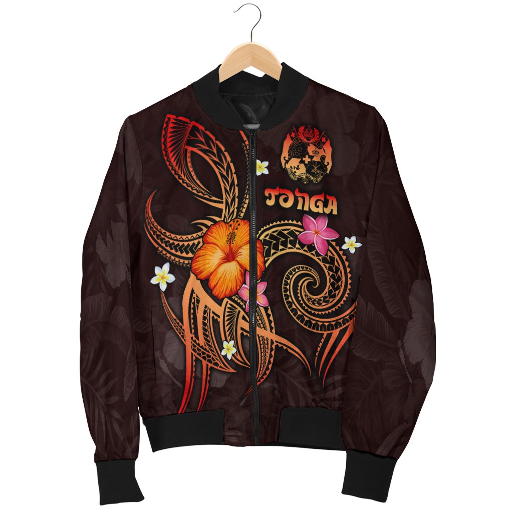 Tonga Polynesian Men's Bomber Jacket - Legend of Tonga (Red) - Polynesian Pride