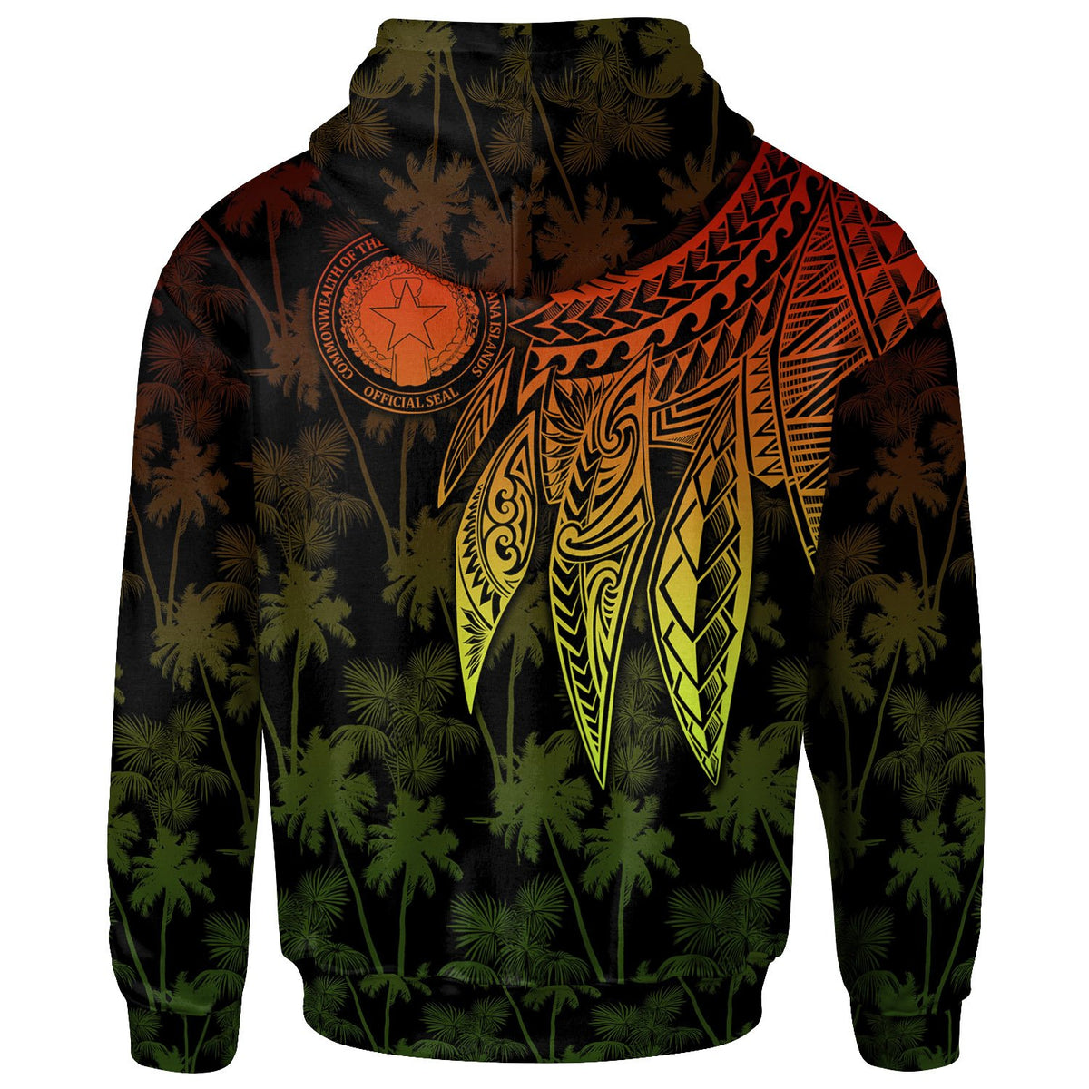 Northern Mariana Islands Polynesian Custom Zip up Hoodie Polynesian Wings Reggae - Polynesian Pride