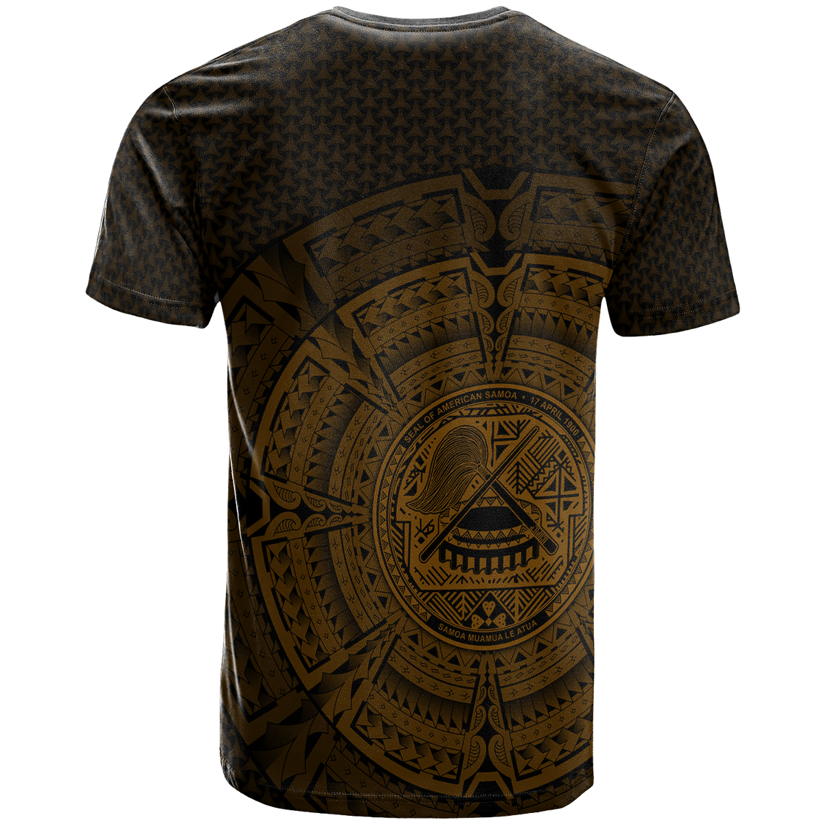American Samoa Polynesian T Shirt Polynesian Circle (Golden) - Polynesian Pride