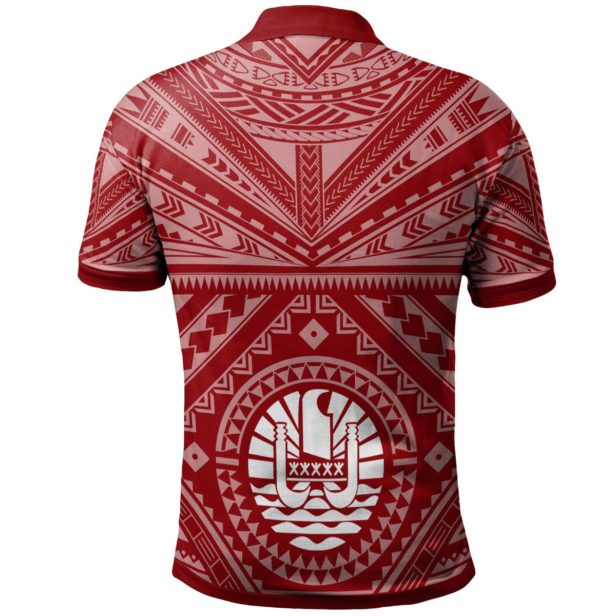 Tahiti Custom Polo Shirt Tahitian Seal In Polynesian Tattoo Style (Red) - Polynesian Pride