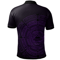 American Samoa Polo Shirt Polynesian Circle (Purple) - Polynesian Pride