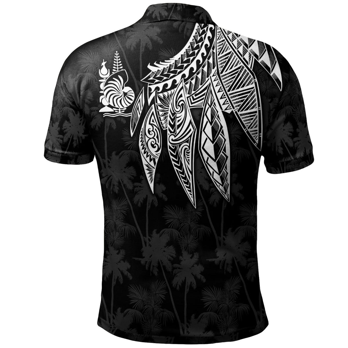 Wallis and Futuna Polo Polynesian Wings White - Polynesian Pride