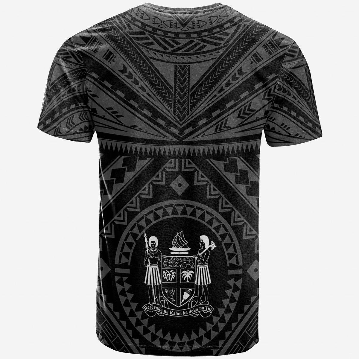 Fiji Custom T Shirt Fiji Seal With Polynesian Tattoo Style ( Black) - Polynesian Pride