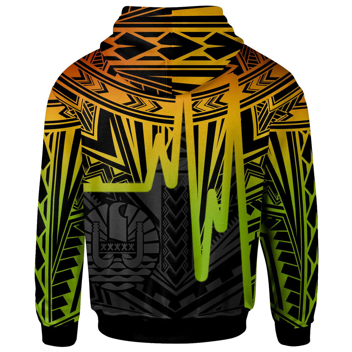 Tahiti Custom Hoodie Tahiti Seal In Heartbeat Patterns Style (Reggea) - Polynesian Pride