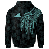 Tokelau Polynesian Custom Hoodie Polynesian Wings (Turquoise) - Polynesian Pride