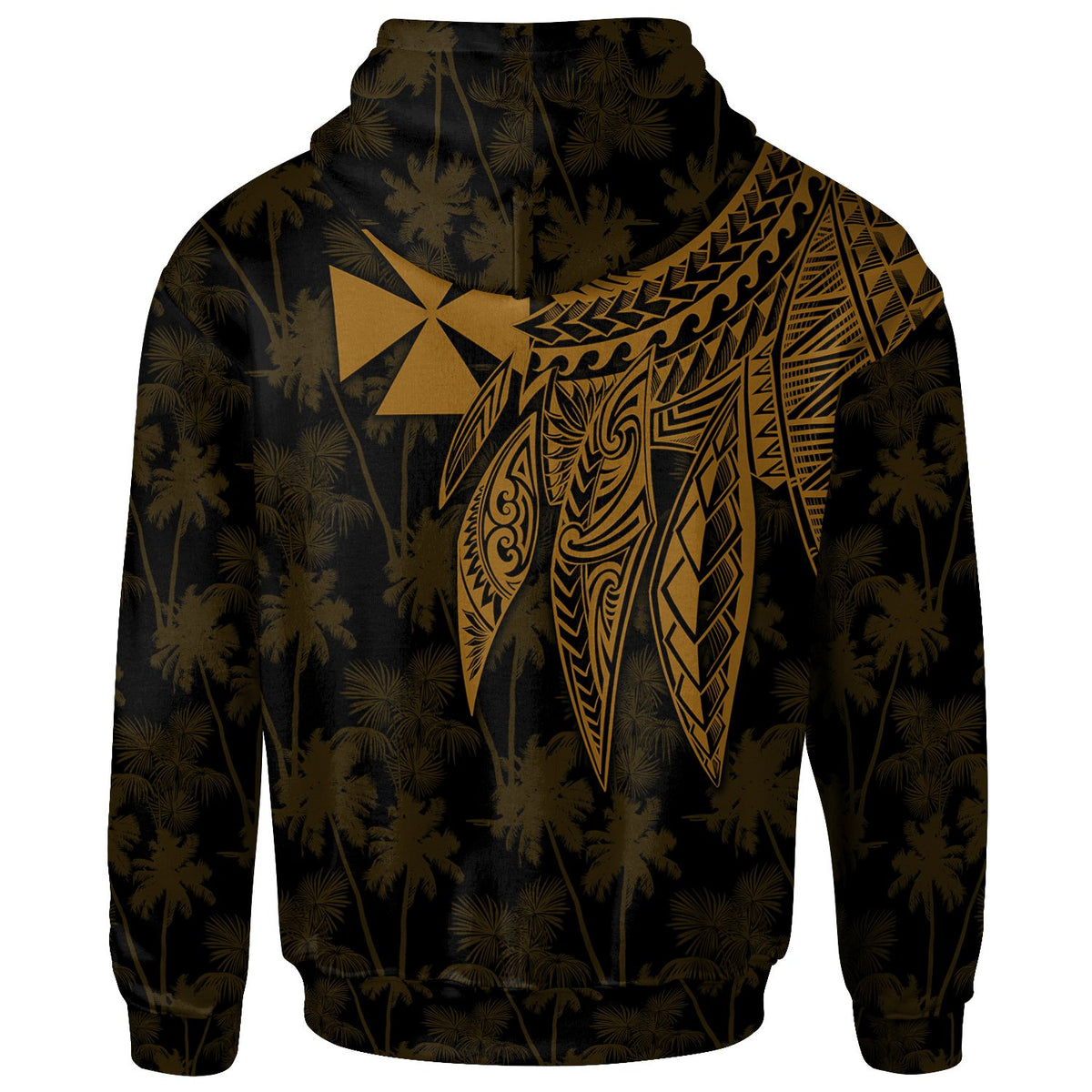 Wallis and Futuna Zip up Hoodie Polynesian Wings Golden - Polynesian Pride