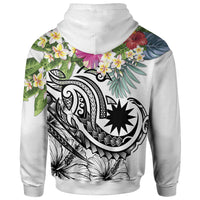 Nauru Polynesian Zip up Hoodie Summer Plumeria (White) - Polynesian Pride