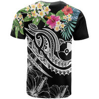 YAP Polynesian T Shirt Summer Plumeria (Black) - Polynesian Pride