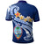 Guam Polo Shirt Guahan Seal Polynesian Patterns Plumeria (Blue) - Polynesian Pride