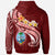 Guam Custom Hoodie Guam Seal Polynesian Patterns Plumeria (Red) - Polynesian Pride