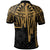 American Samoa Custom Polo Shirt Seal With Polynesian Pattern Heartbeat Style (Gold) - Polynesian Pride