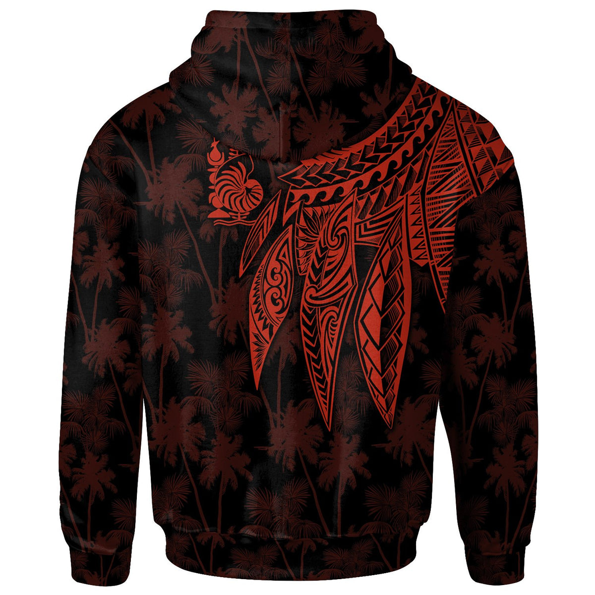 Wallis and Futuna Zip up Hoodie Polynesian Wings Red - Polynesian Pride