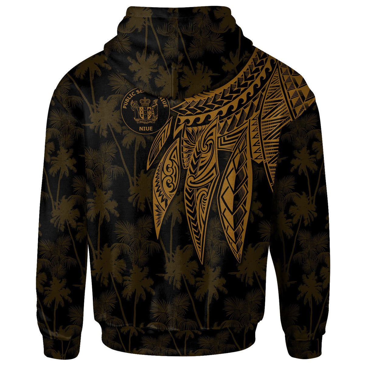 Niue Hoodie Polynesian Wings (Golden) - Polynesian Pride