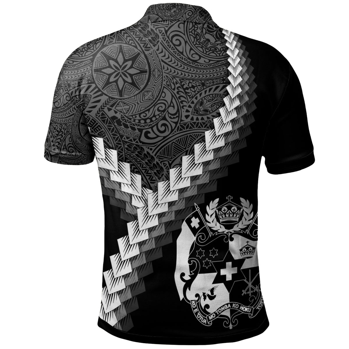 Tonga Polo Shirt Coat Of Arms With Polynesian Tattoo - Polynesian Pride
