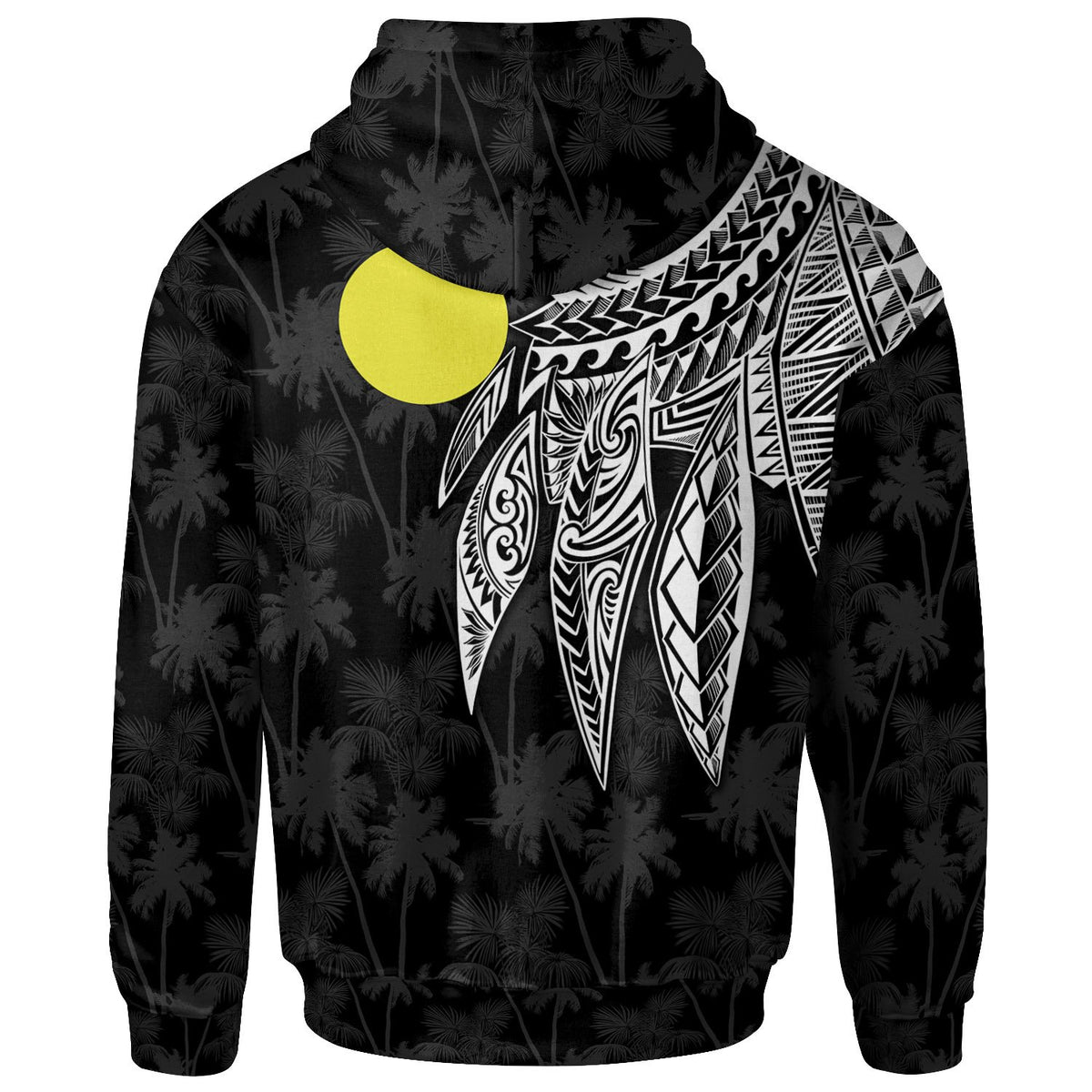 Palau Polynesian Zip up Hoodie Polynesian Wings (White) - Polynesian Pride