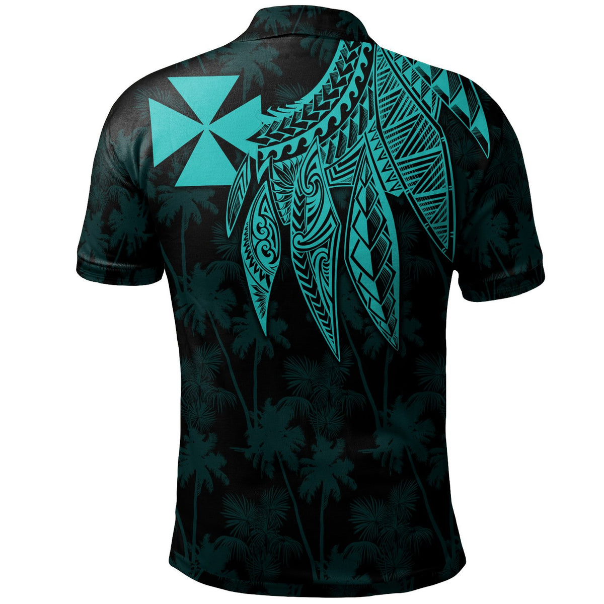 Wallis and Futuna Polo Polynesian Wings Turquoise - Polynesian Pride