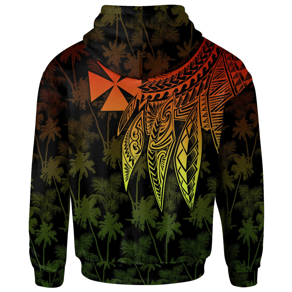Wallis and Futuna Zip up Hoodie Polynesian Wings Reggae - Polynesian Pride