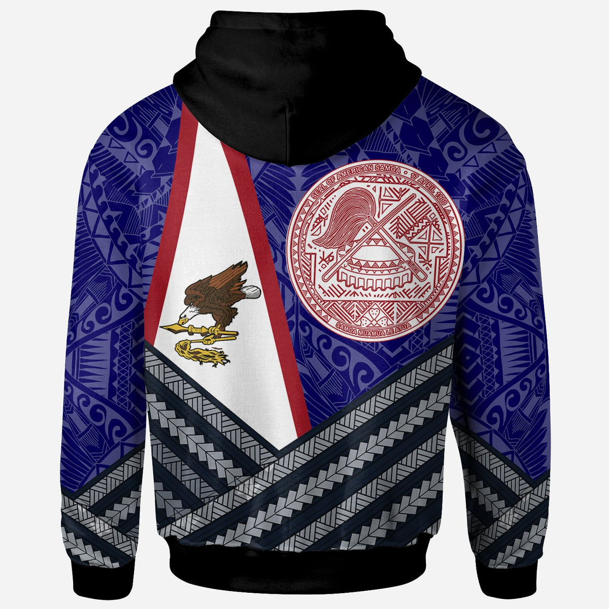 American Samoa Polynesian Zip up Hoodie American Samoa Flag and Seal - Polynesian Pride