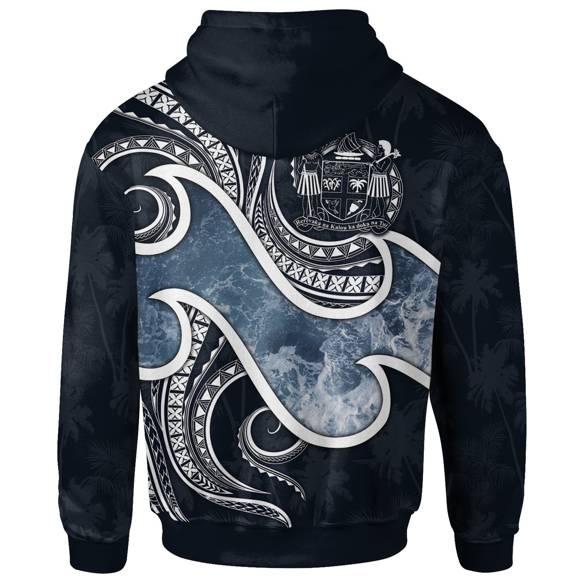 Fiji Polynesian Zip up Hoodie Ocean Style - Polynesian Pride