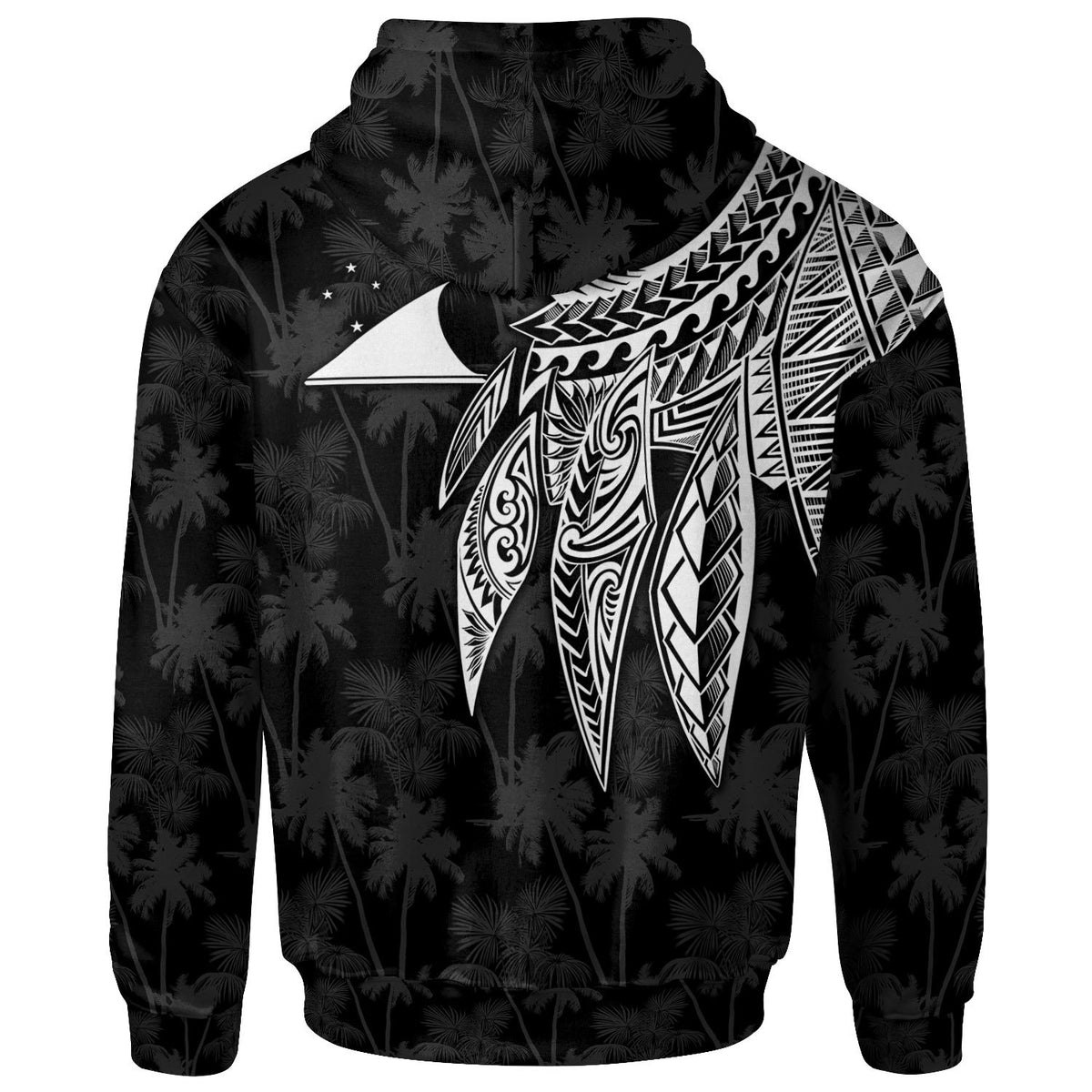 Tokelau Polynesian Custom Zip up Hoodie Polynesian Wings (White) - Polynesian Pride
